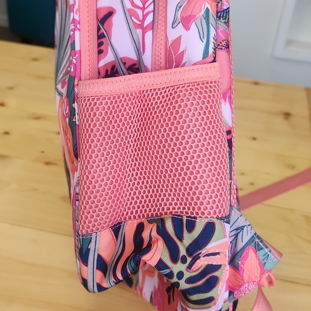 Vera Bradley ReActive XL Backpack in Rain Forest Canopy Coral Print - Picture 9 of 16